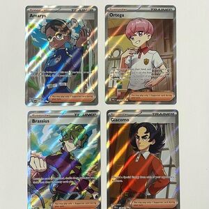 Set of 4 Full Art Ultra Rare Trainer Prismatic Evolutions Pokemon Cards M NM